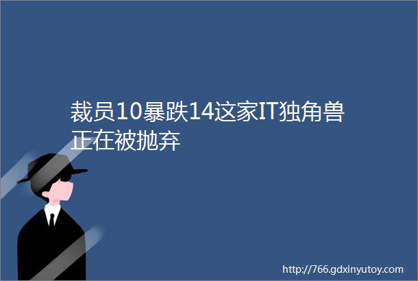 裁员10暴跌14这家IT独角兽正在被抛弃