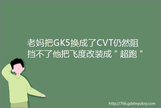 老妈把GK5换成了CVT仍然阻挡不了他把飞度改装成＂超跑＂